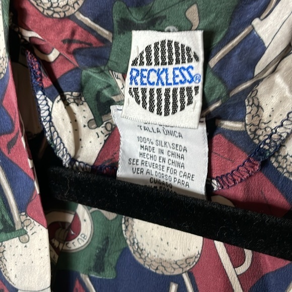 Vintage Golf Reckless 100% Silk Robe Unisex - Picture 6 of 6